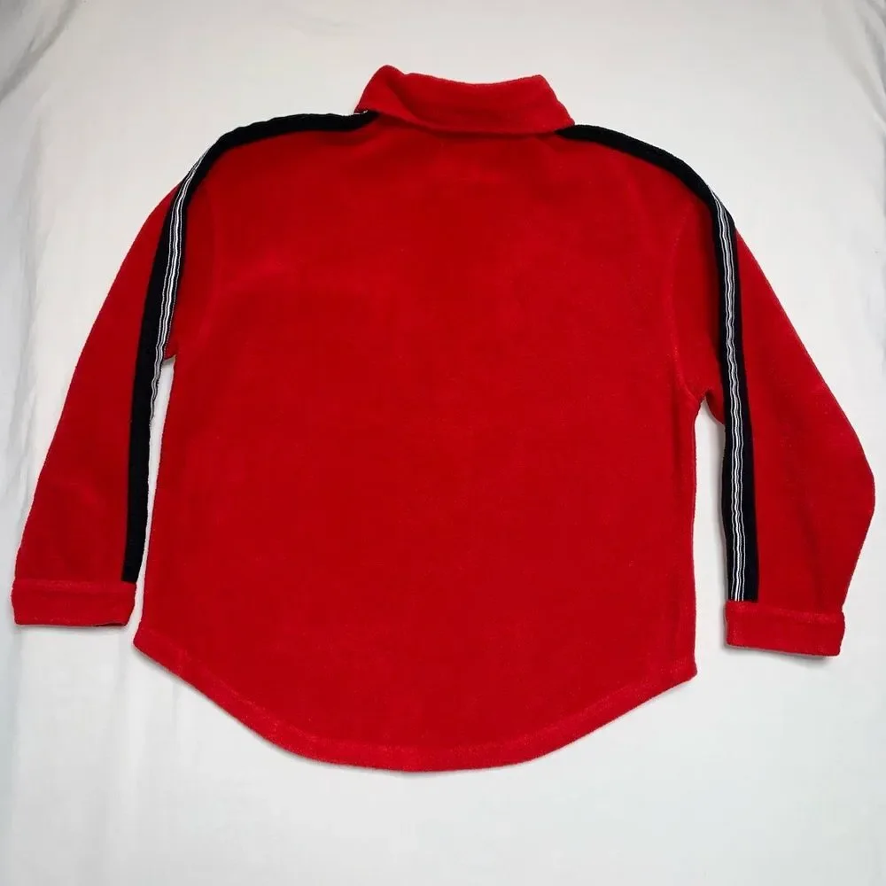 Vintage GAP Red Fleece Shacket Button Front Jacket Sweater Sweatshirt Christmas